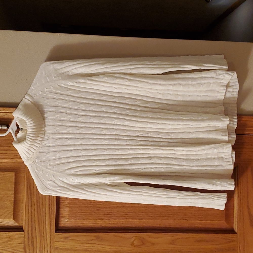 Vintage Dayne Taylor Turtleneck Sweater Cream Ivory Cable Knit Size Small